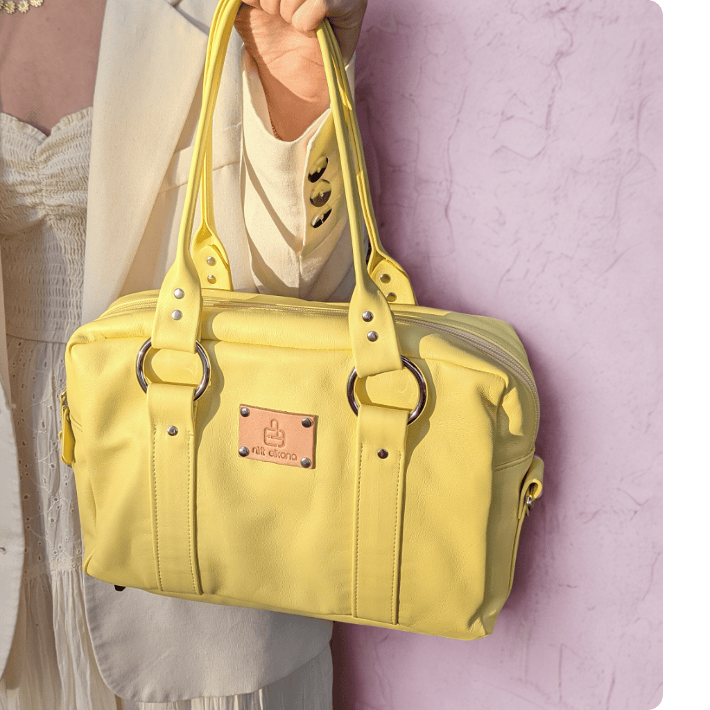 תיק עור צהוב- ניריתאלקנה